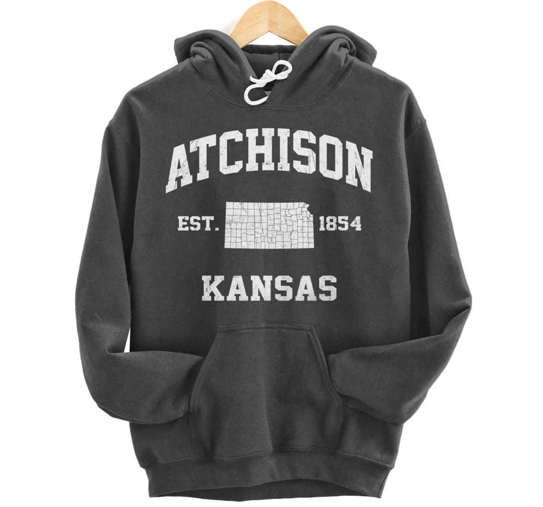 Atchison Kansas KS vintage State Athletic style Pullover Hoodie