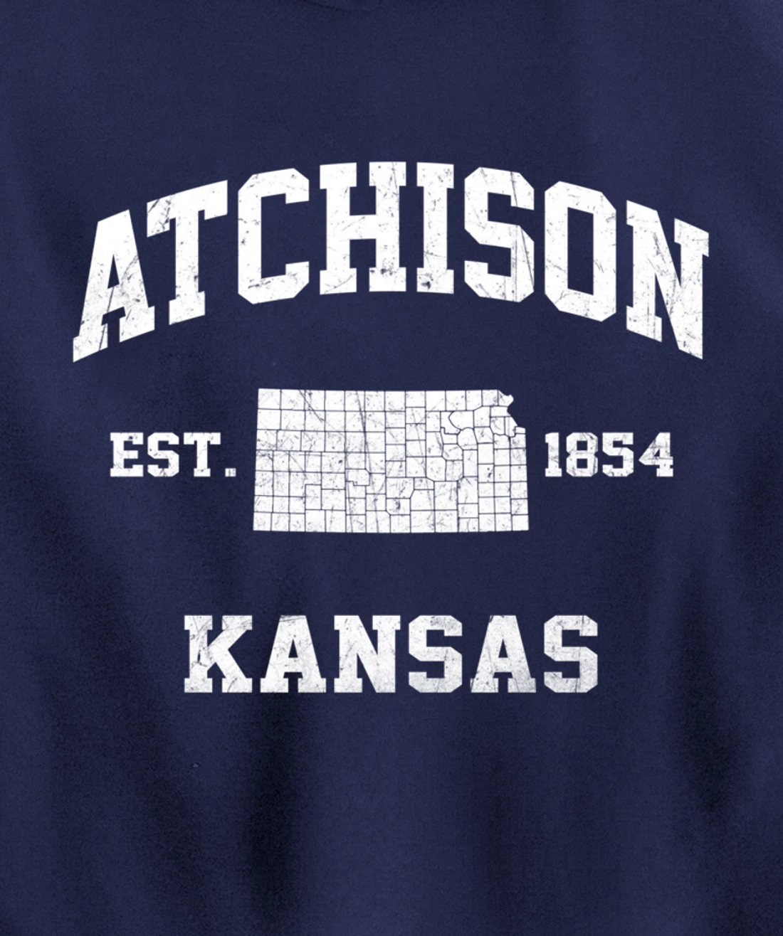 Atchison Kansas KS vintage State Athletic style Pullover Hoodie
