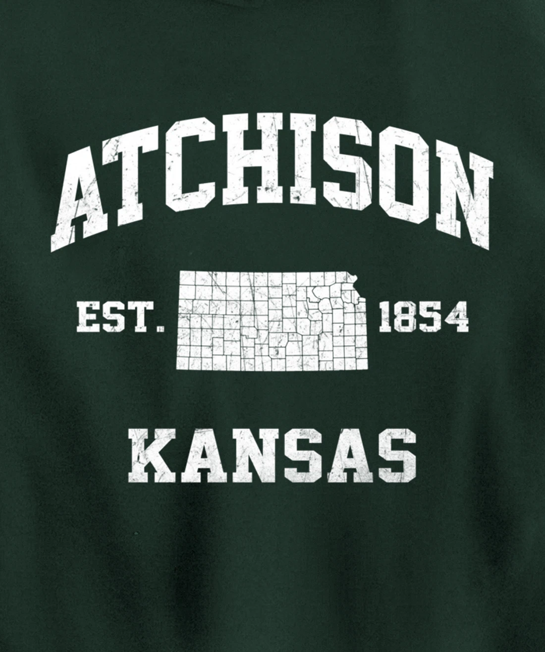 Atchison Kansas KS vintage State Athletic style Pullover Hoodie