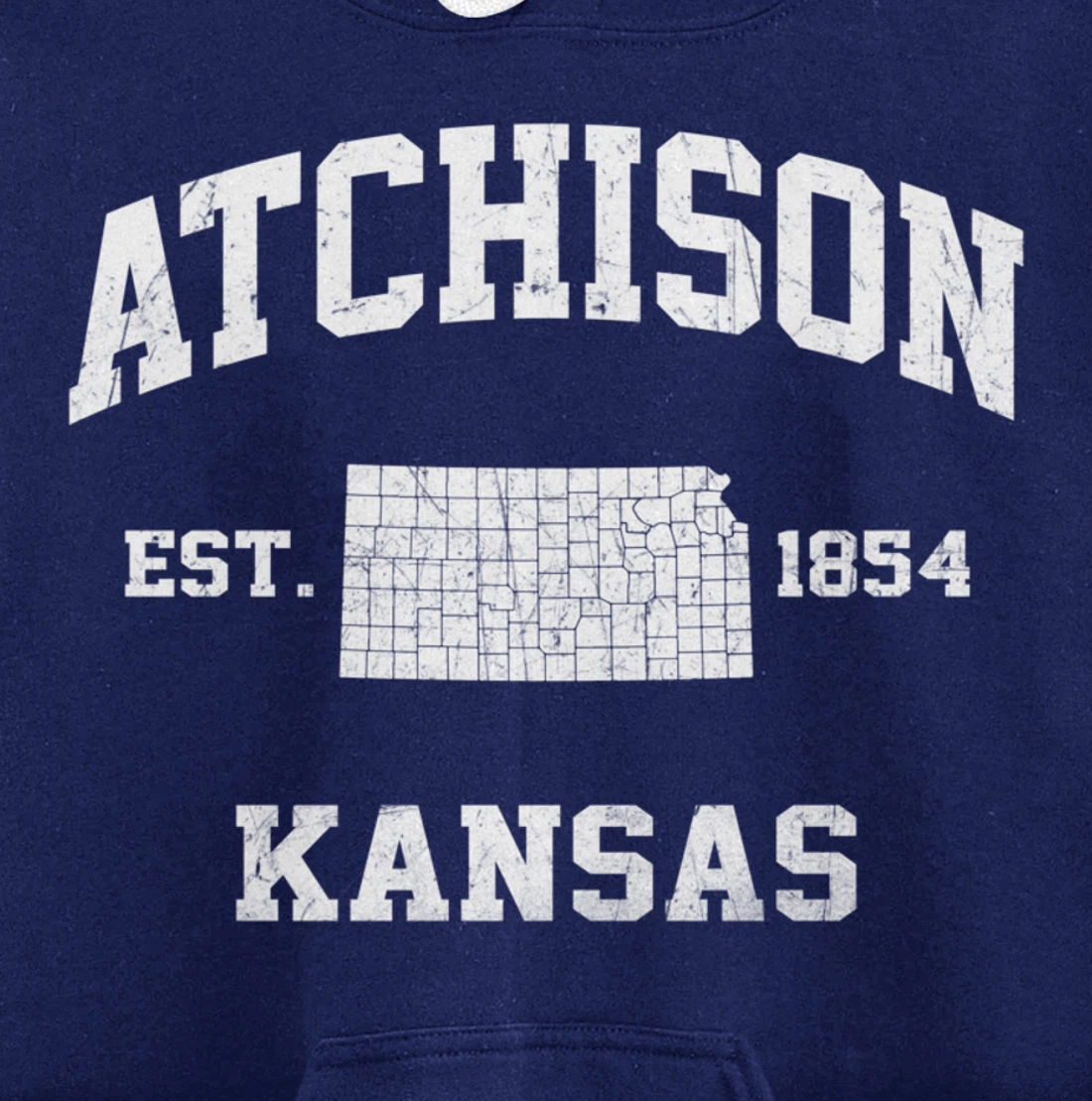 Atchison Kansas KS vintage State Athletic style Pullover Hoodie