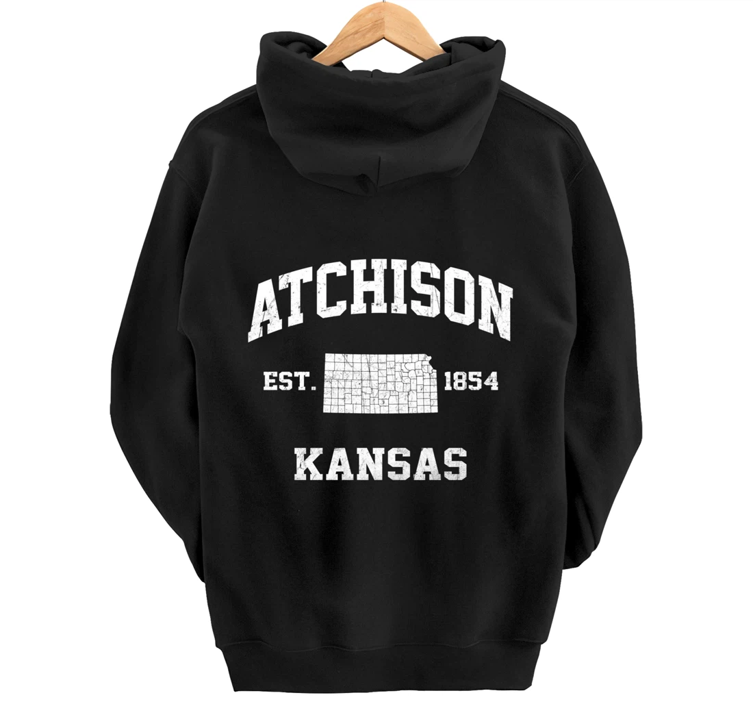 Atchison Kansas KS vintage State Athletic style Pullover Hoodie