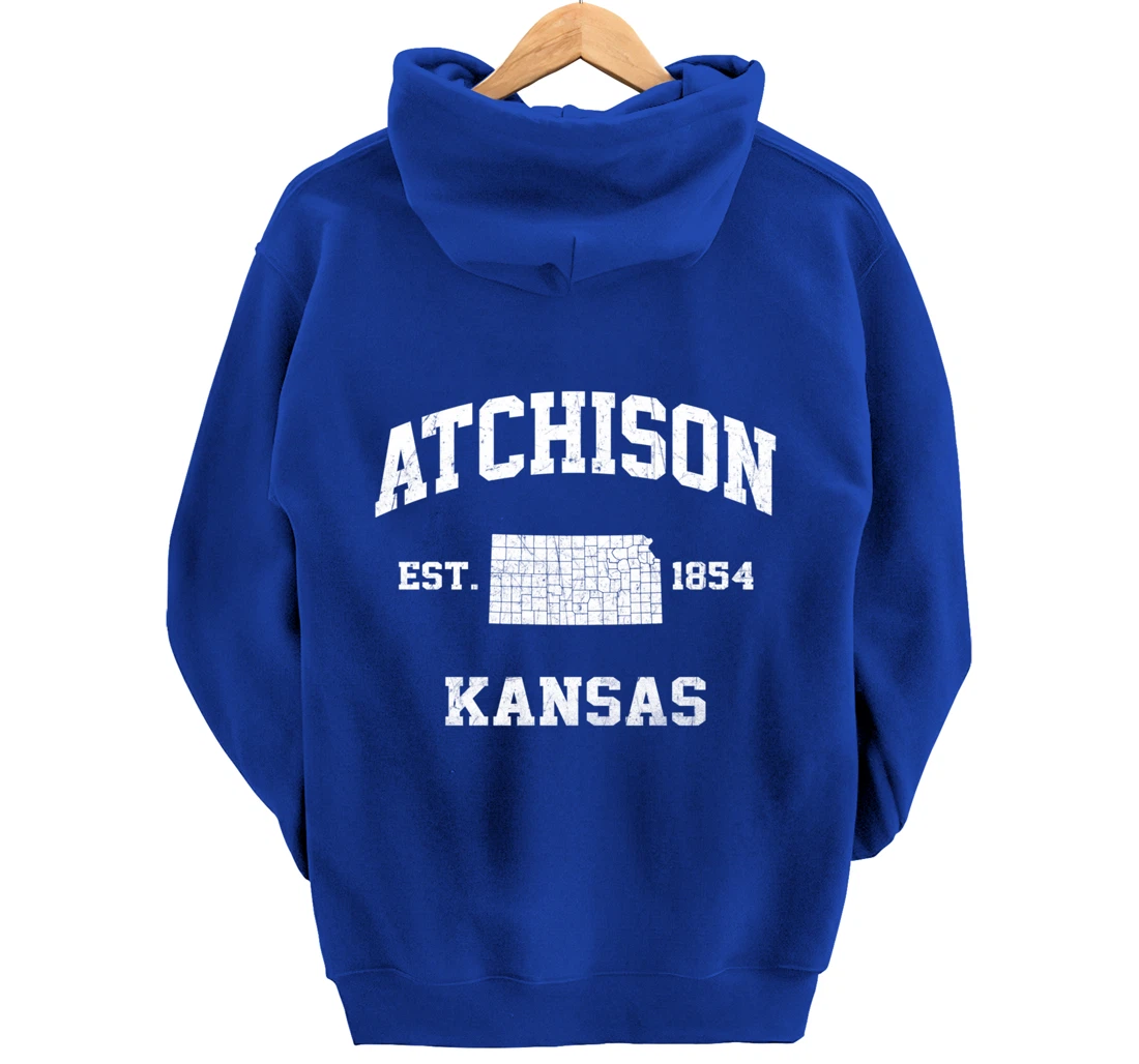 Atchison Kansas KS vintage State Athletic style Pullover Hoodie