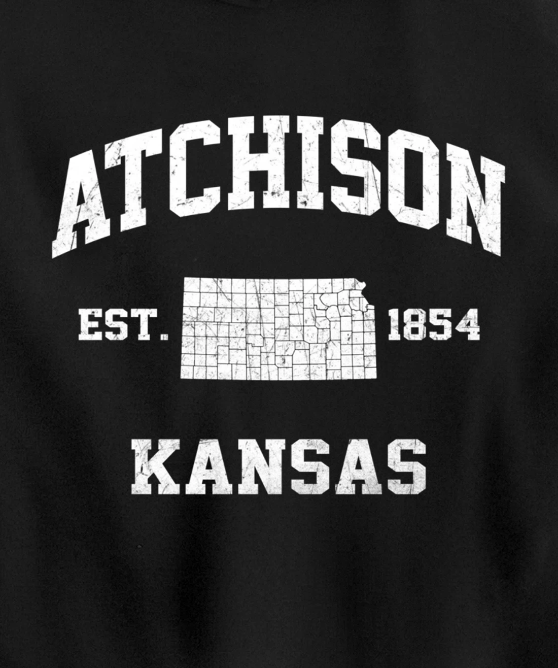 Atchison Kansas KS vintage State Athletic style Pullover Hoodie