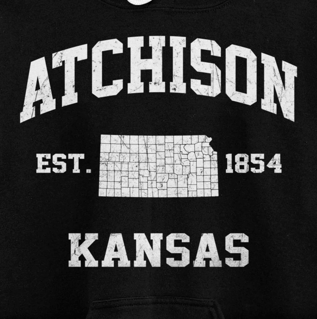 Atchison Kansas KS vintage State Athletic style Pullover Hoodie