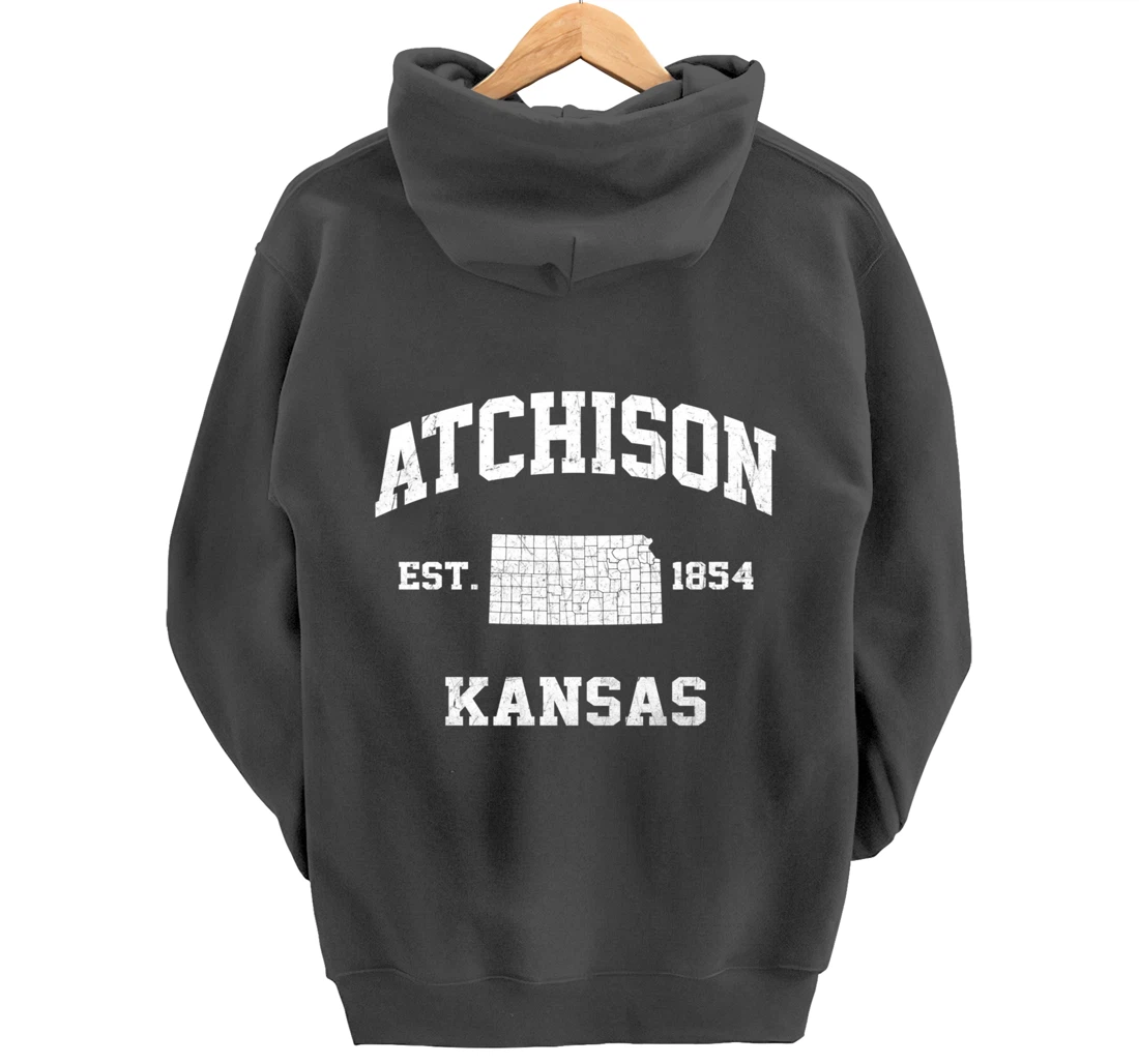Atchison Kansas KS vintage State Athletic style Pullover Hoodie