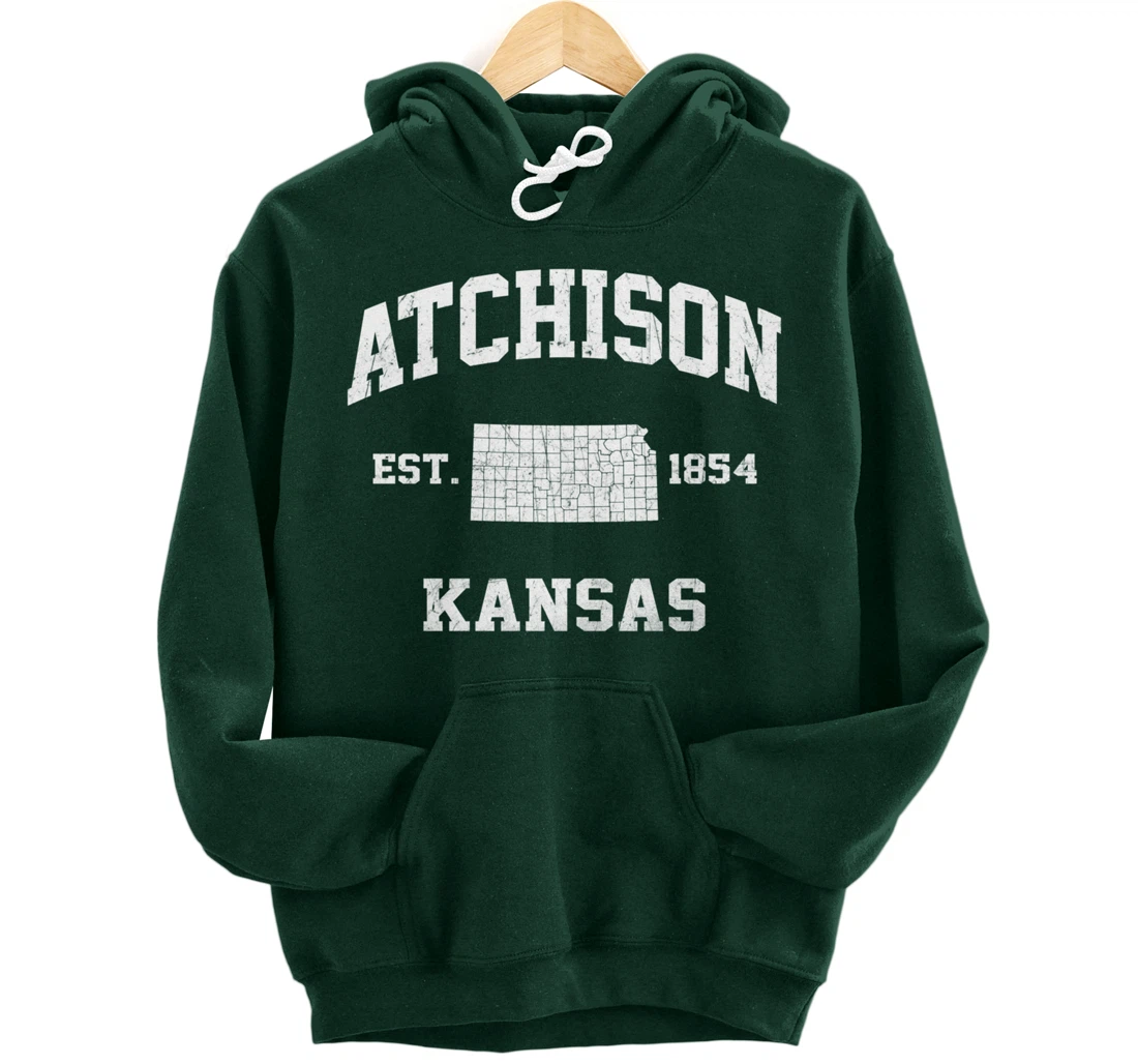 Atchison Kansas KS vintage State Athletic style Pullover Hoodie