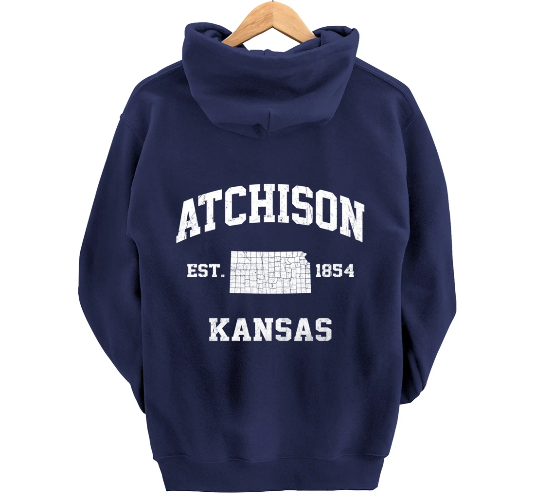 Atchison Kansas KS vintage State Athletic style Pullover Hoodie
