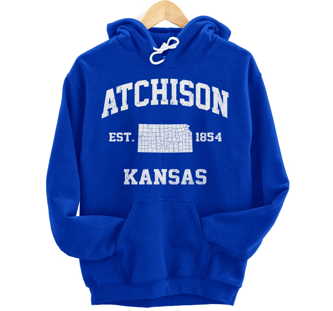 Atchison Kansas KS vintage State Athletic style Pullover Hoodie