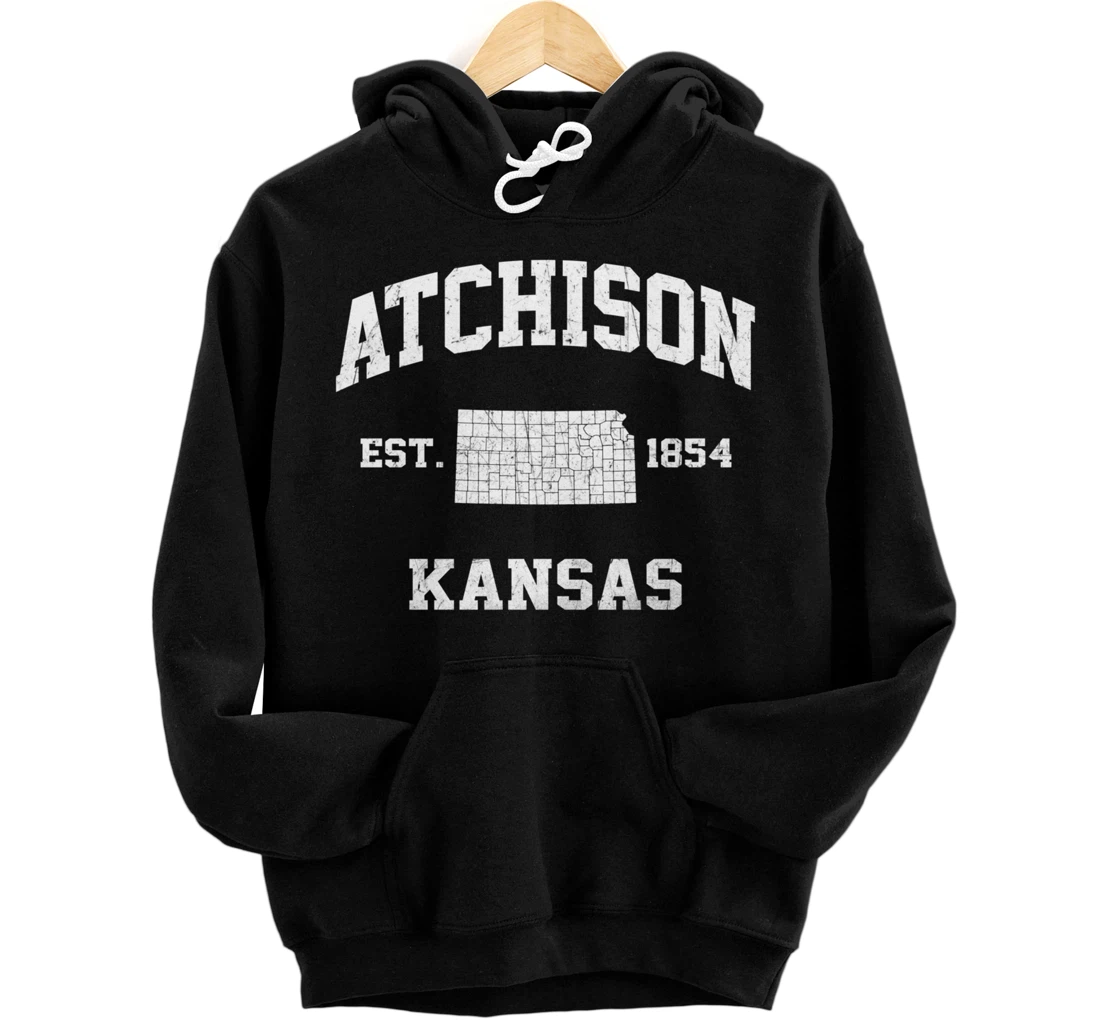 Atchison Kansas KS vintage State Athletic style Pullover Hoodie