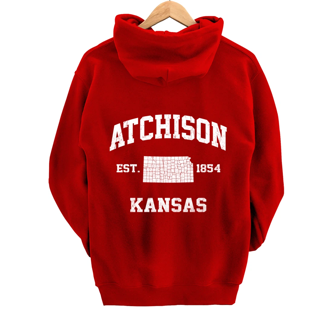 Atchison Kansas KS vintage State Athletic style Pullover Hoodie