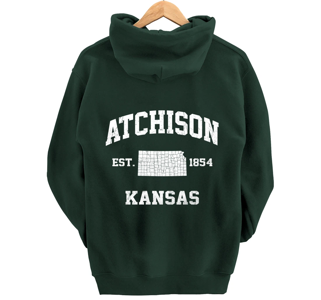 Atchison Kansas KS vintage State Athletic style Pullover Hoodie