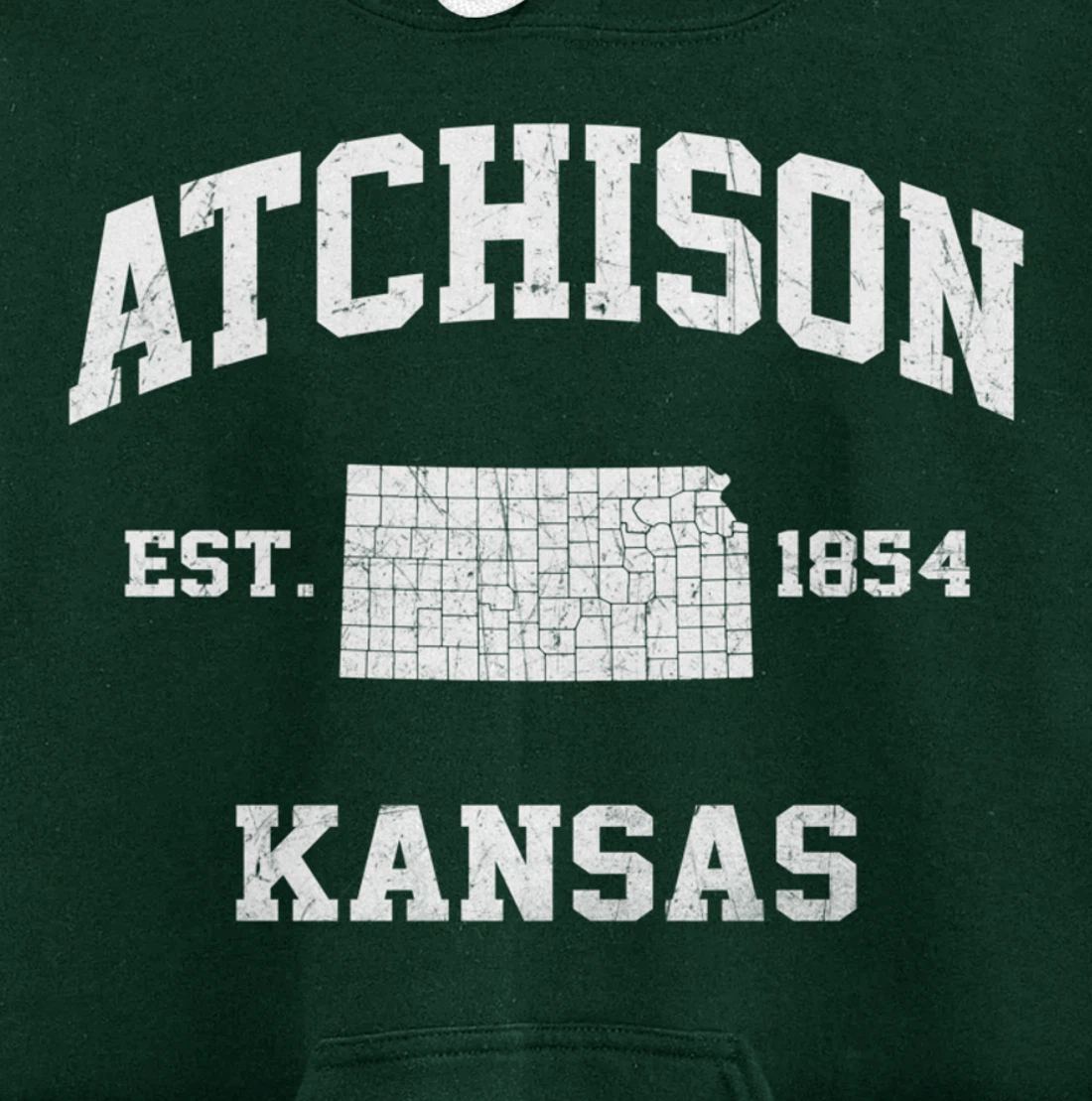 Atchison Kansas KS vintage State Athletic style Pullover Hoodie