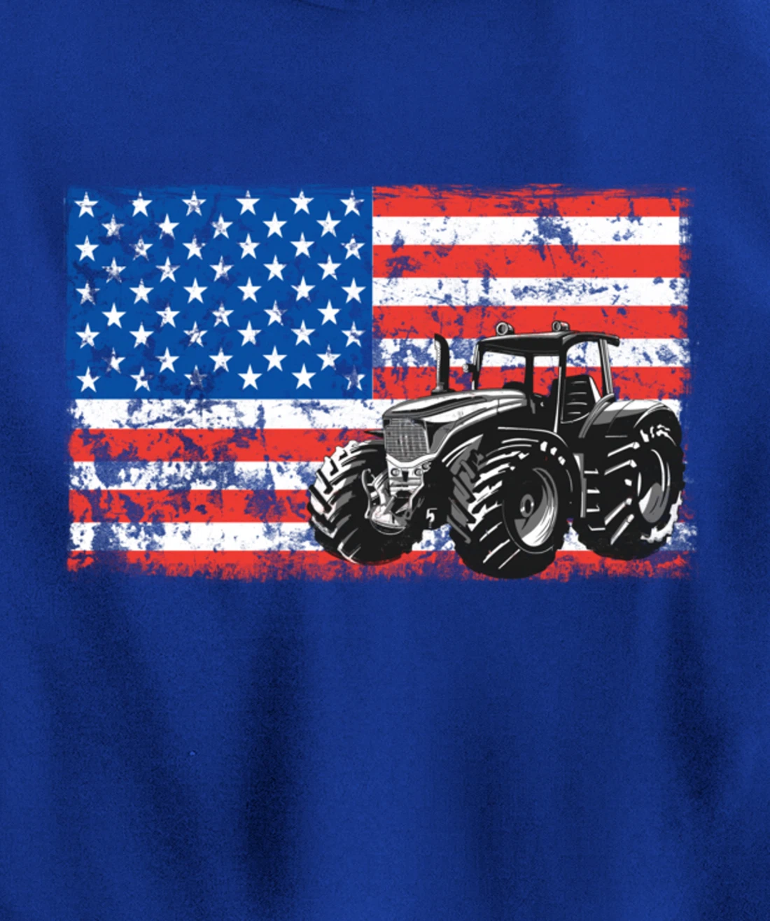 Farm Tractors USA Flag Patriotic Farming Gift Pullover Hoodie
