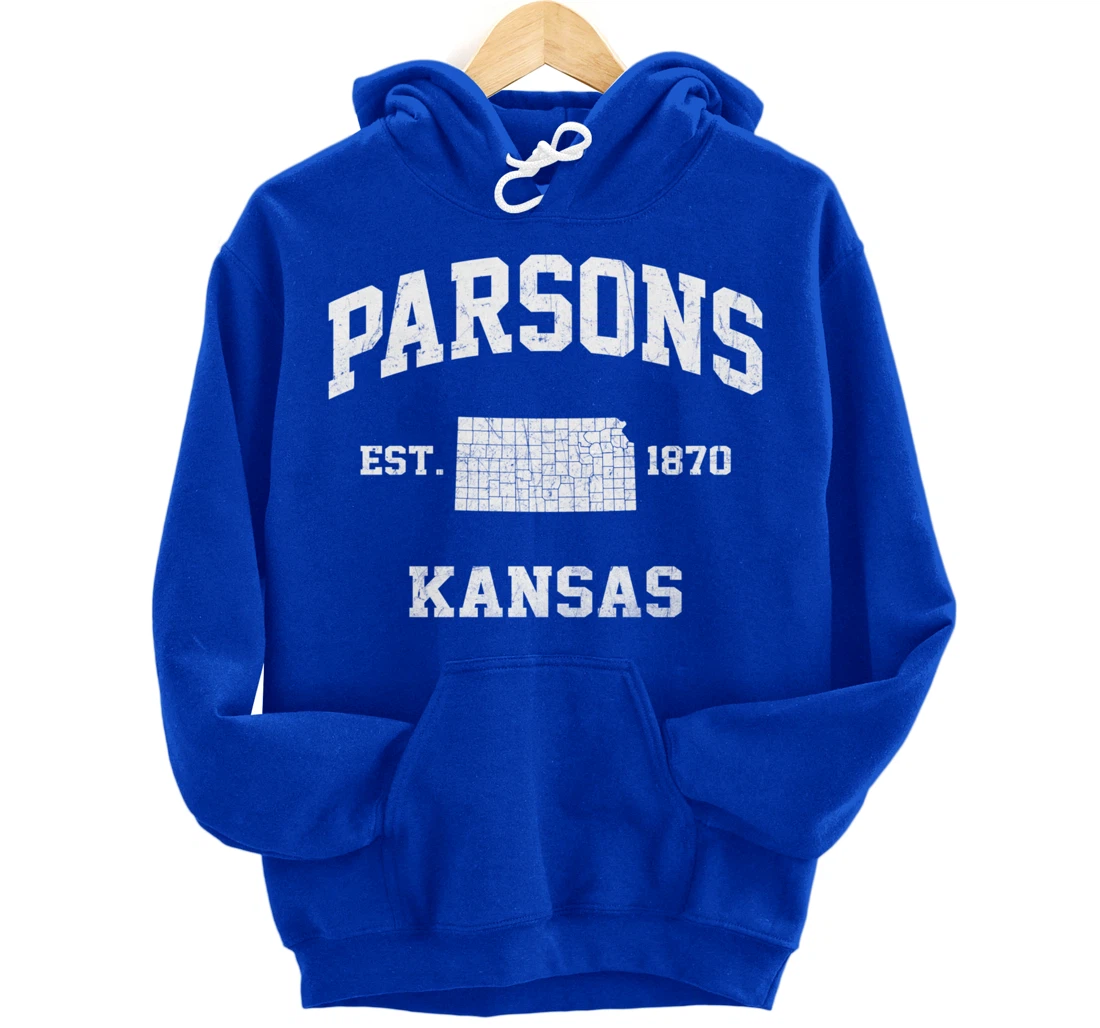 Parsons Kansas KS vintage State Athletic style Pullover Hoodie