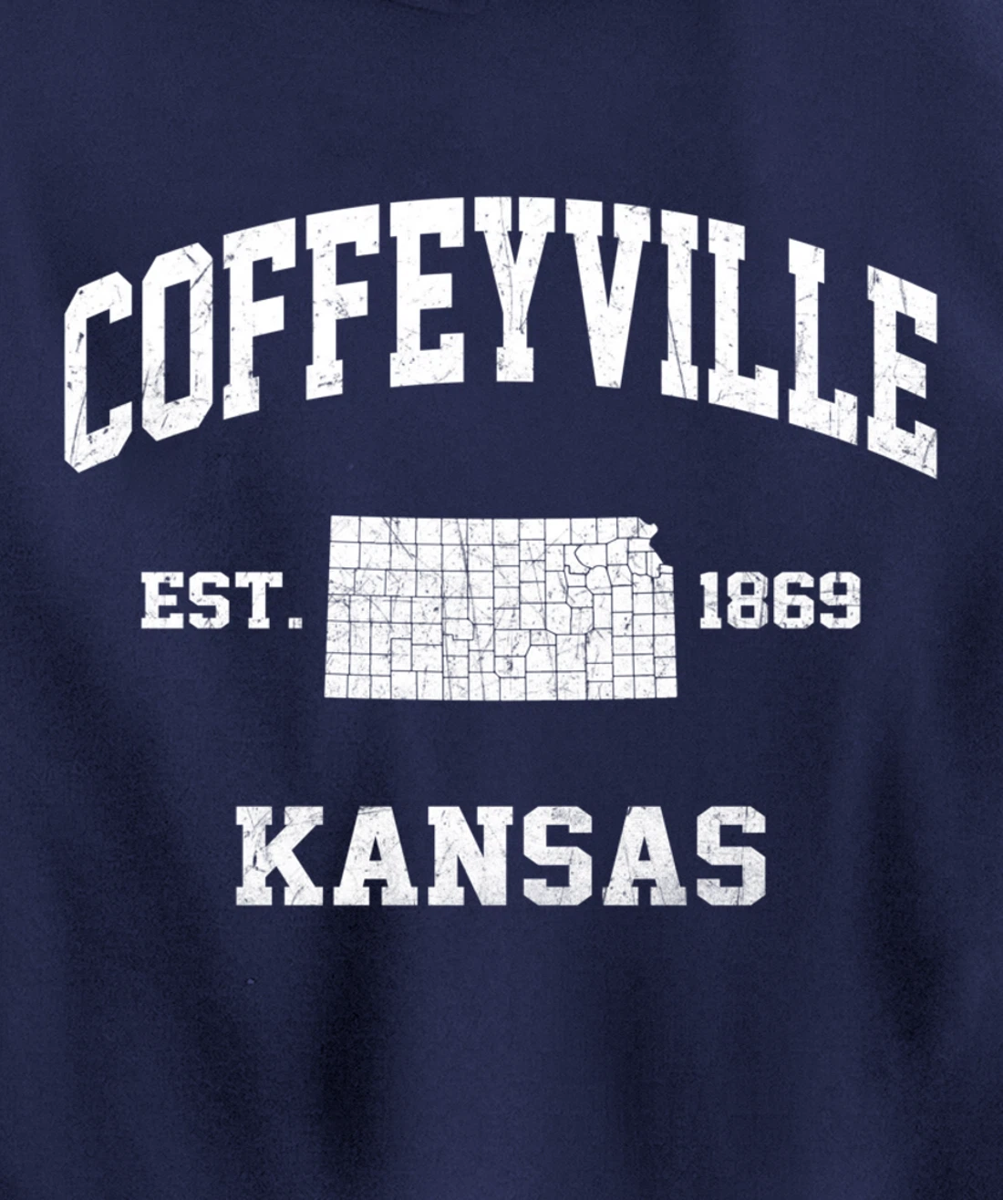 Coffeyville Kansas KS vintage State Athletic style Pullover Hoodie
