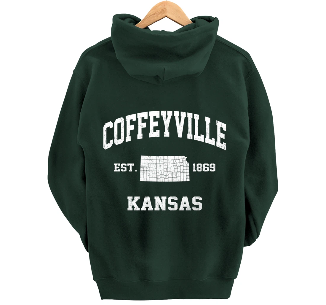 Coffeyville Kansas KS vintage State Athletic style Pullover Hoodie