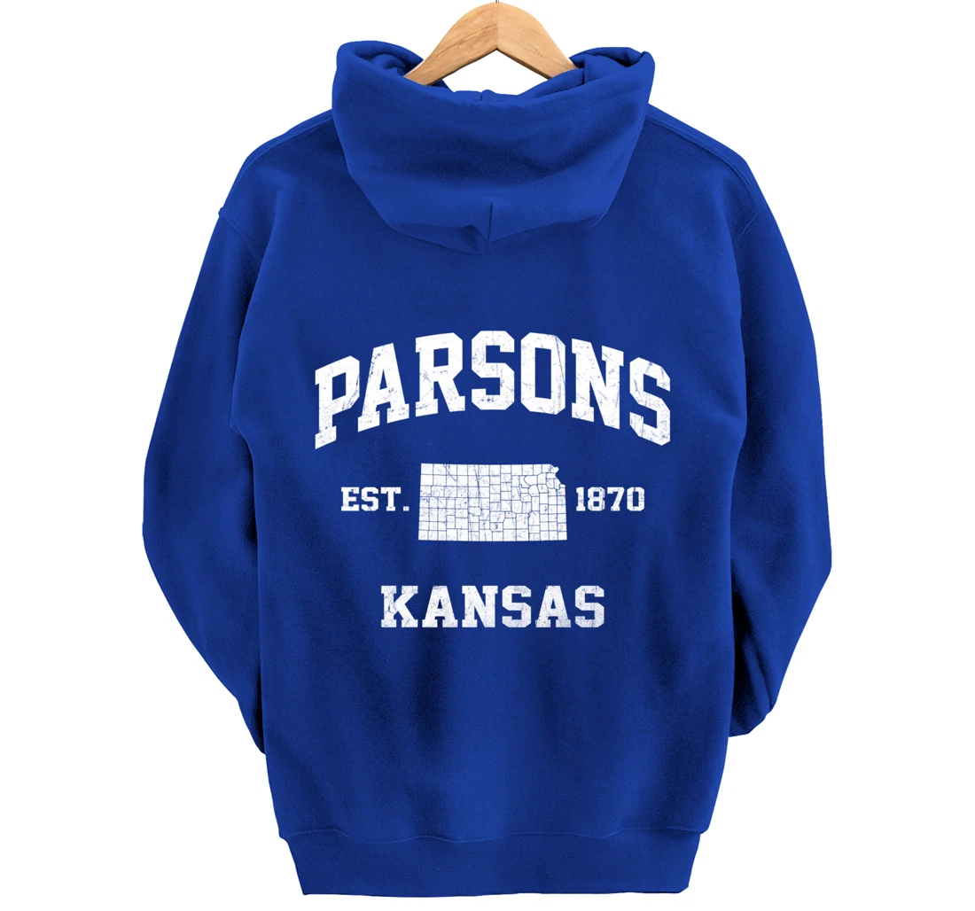 Parsons Kansas KS vintage State Athletic style Pullover Hoodie