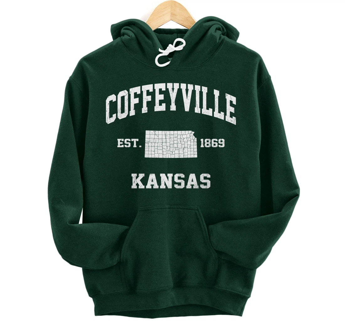 Coffeyville Kansas KS vintage State Athletic style Pullover Hoodie