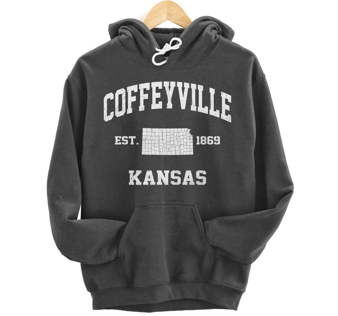 Coffeyville Kansas KS vintage State Athletic style Pullover Hoodie