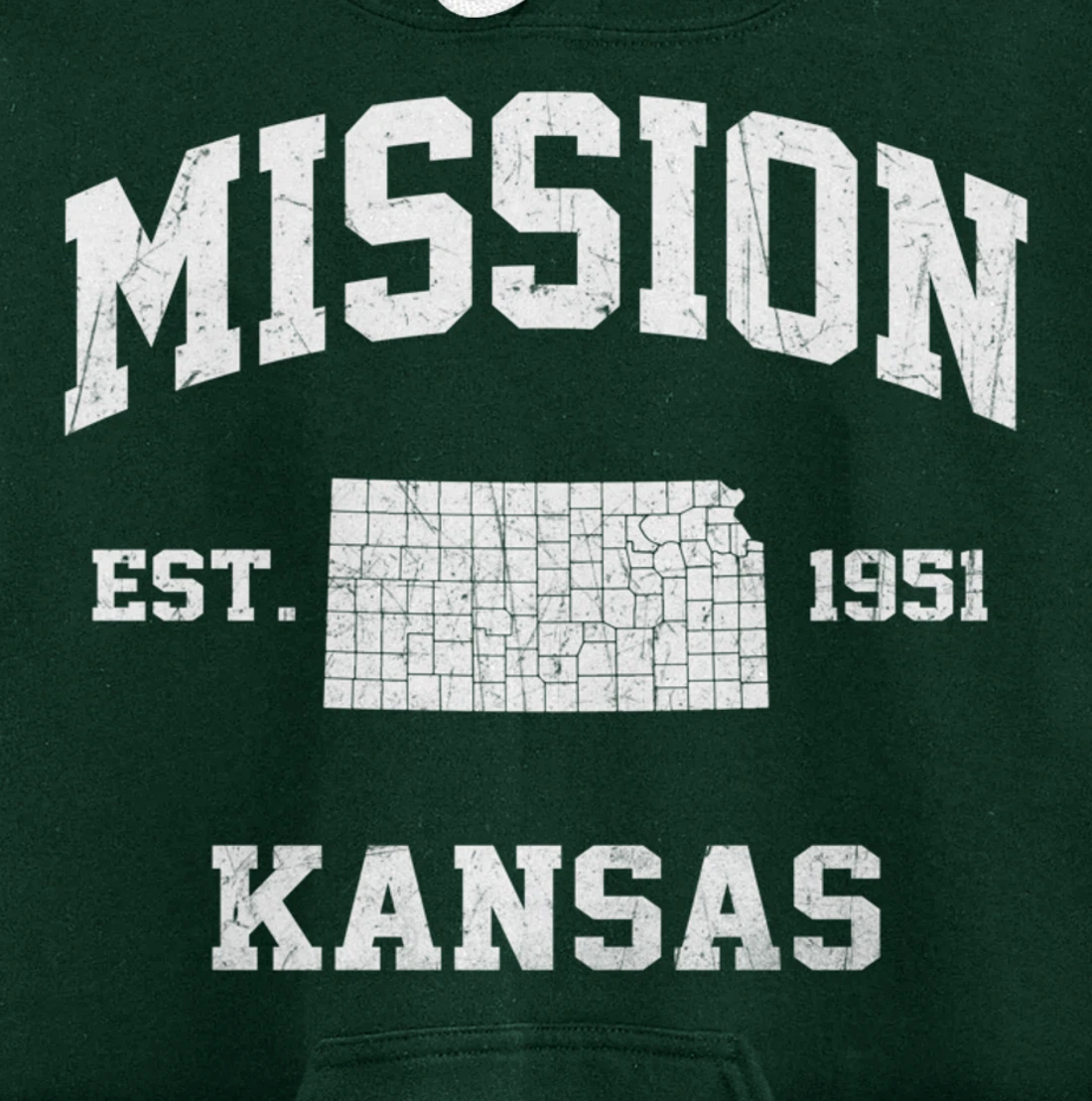 Mission Kansas KS vintage State Athletic style Pullover Hoodie