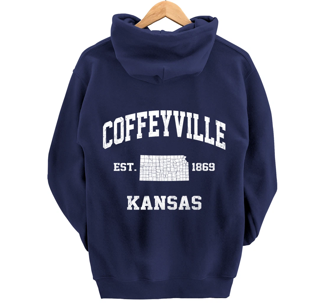 Coffeyville Kansas KS vintage State Athletic style Pullover Hoodie