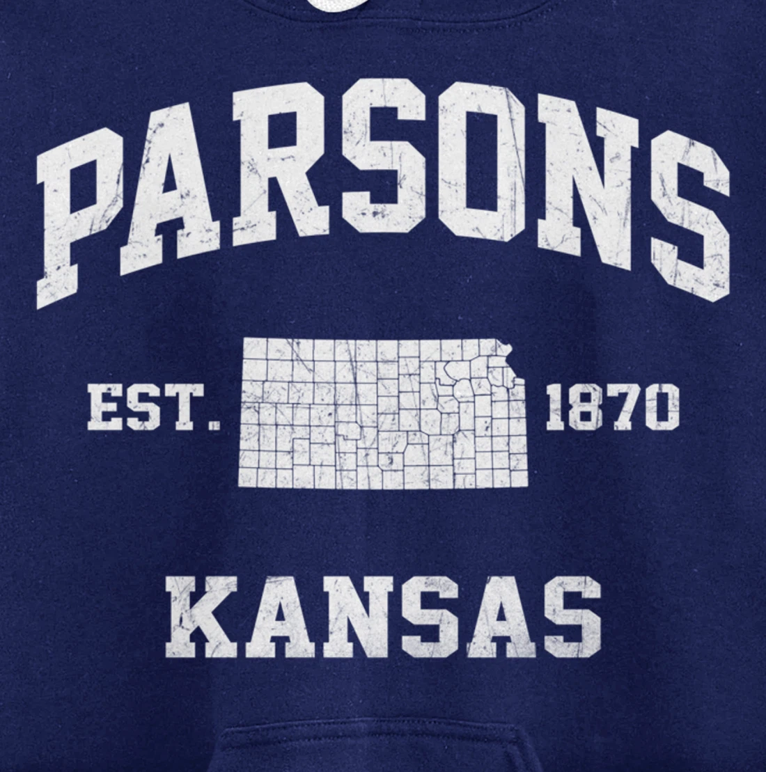 Parsons Kansas KS vintage State Athletic style Pullover Hoodie