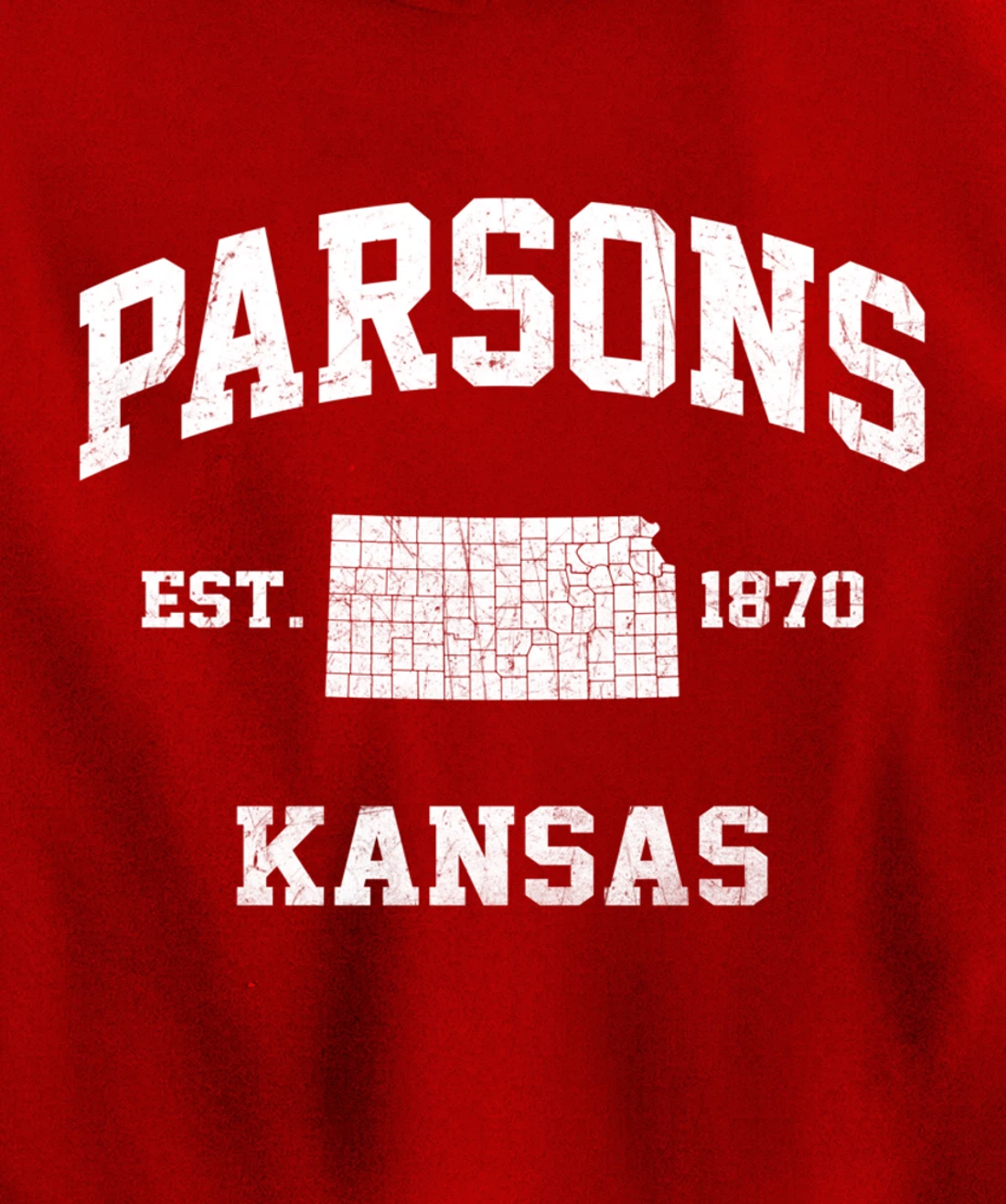 Parsons Kansas KS vintage State Athletic style Pullover Hoodie