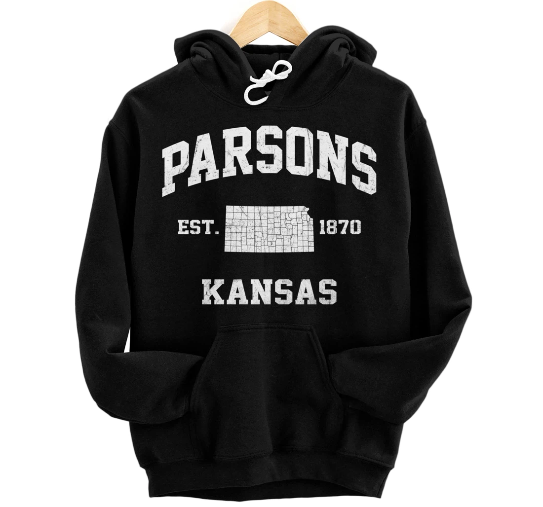 Parsons Kansas KS vintage State Athletic style Pullover Hoodie