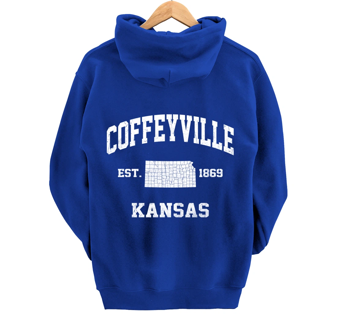 Coffeyville Kansas KS vintage State Athletic style Pullover Hoodie