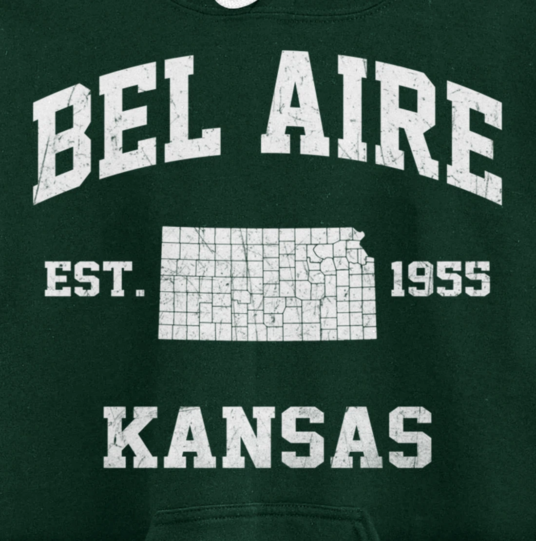 Bel Aire Kansas KS vintage State Athletic style Pullover Hoodie