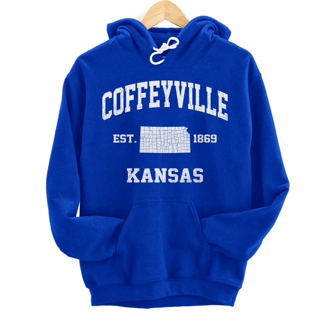 Coffeyville Kansas KS vintage State Athletic style Pullover Hoodie