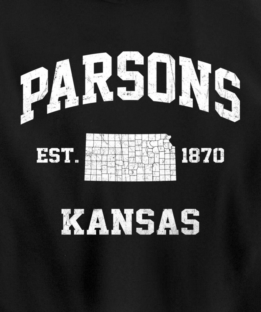 Parsons Kansas KS vintage State Athletic style Pullover Hoodie