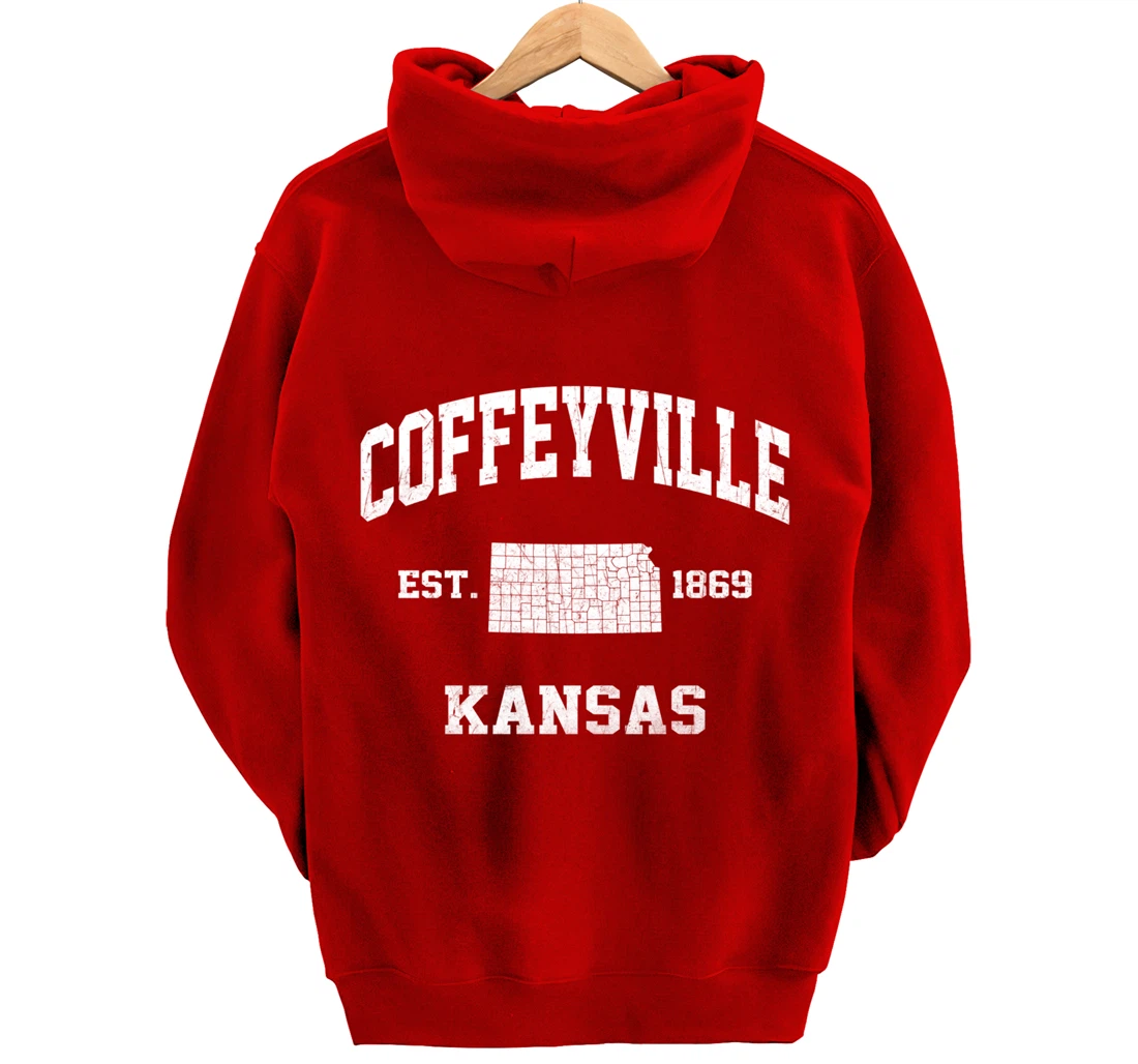 Coffeyville Kansas KS vintage State Athletic style Pullover Hoodie