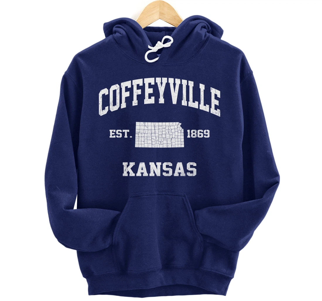 Coffeyville Kansas KS vintage State Athletic style Pullover Hoodie