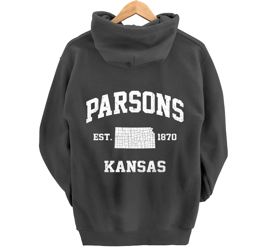 Parsons Kansas KS vintage State Athletic style Pullover Hoodie