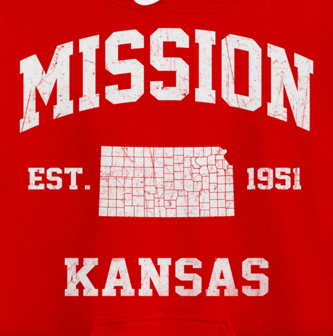 Mission Kansas KS vintage State Athletic style Pullover Hoodie