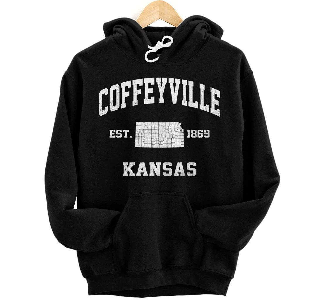 Coffeyville Kansas KS vintage State Athletic style Pullover Hoodie