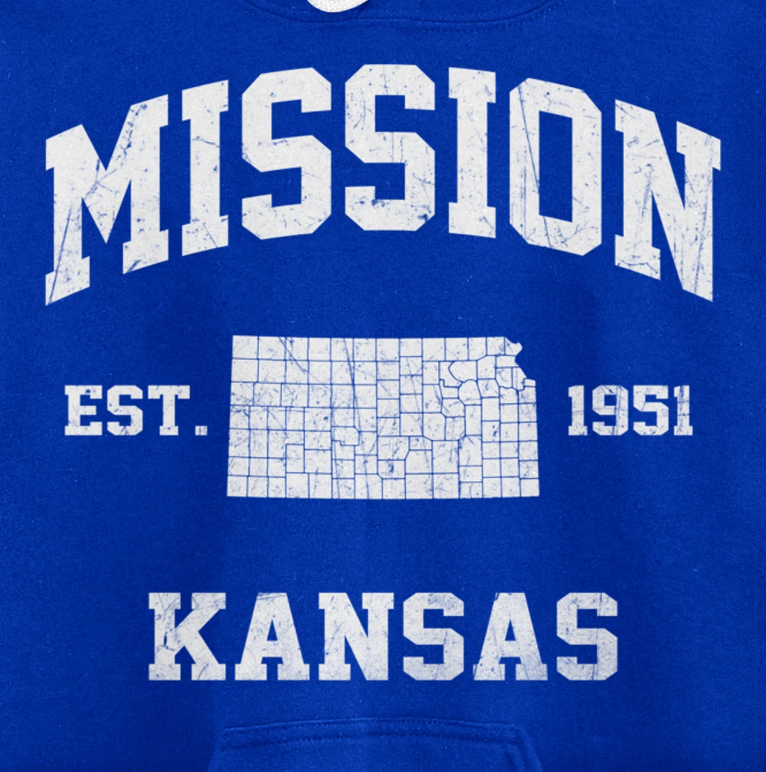 Mission Kansas KS vintage State Athletic style Pullover Hoodie