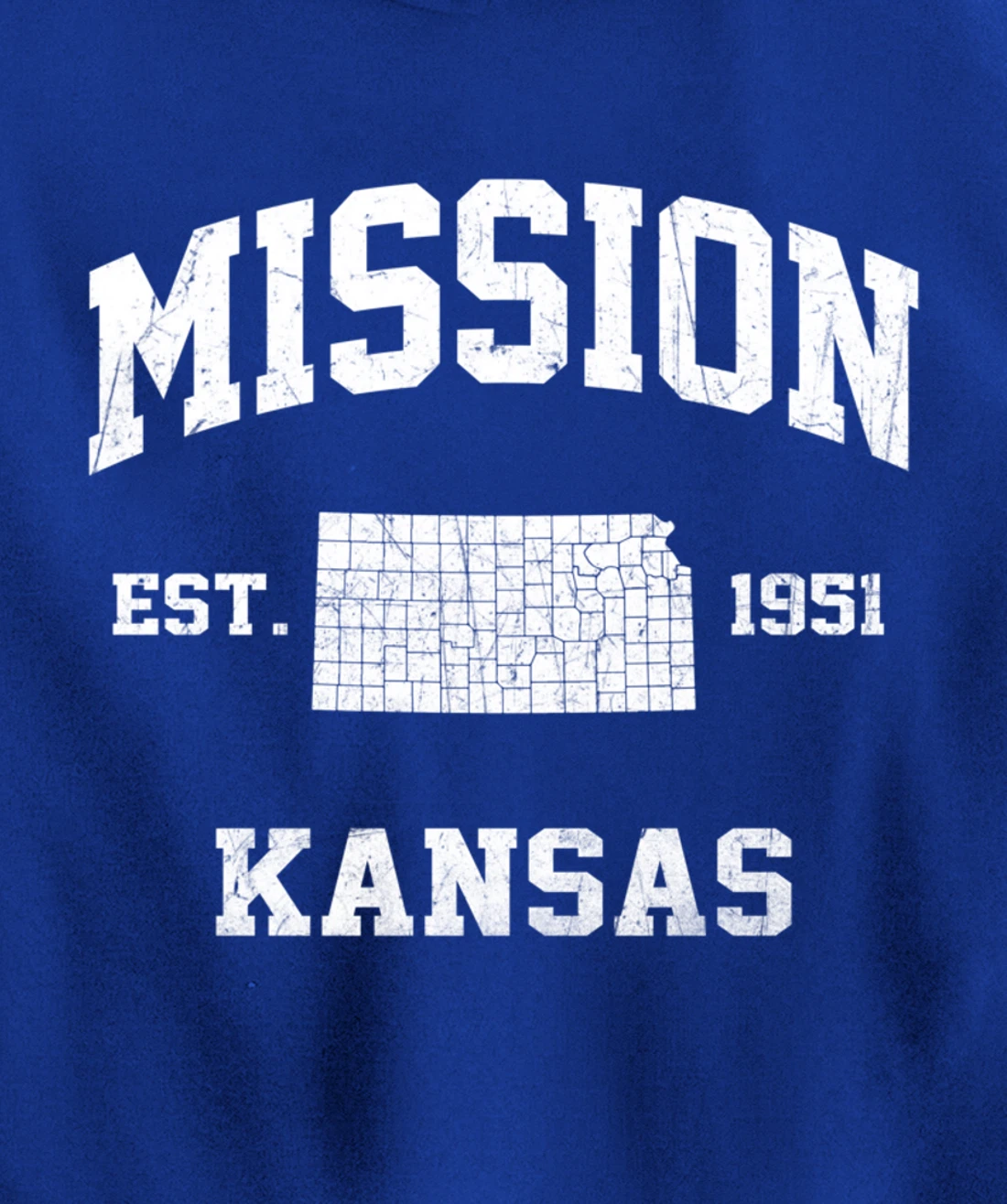 Mission Kansas KS vintage State Athletic style Pullover Hoodie