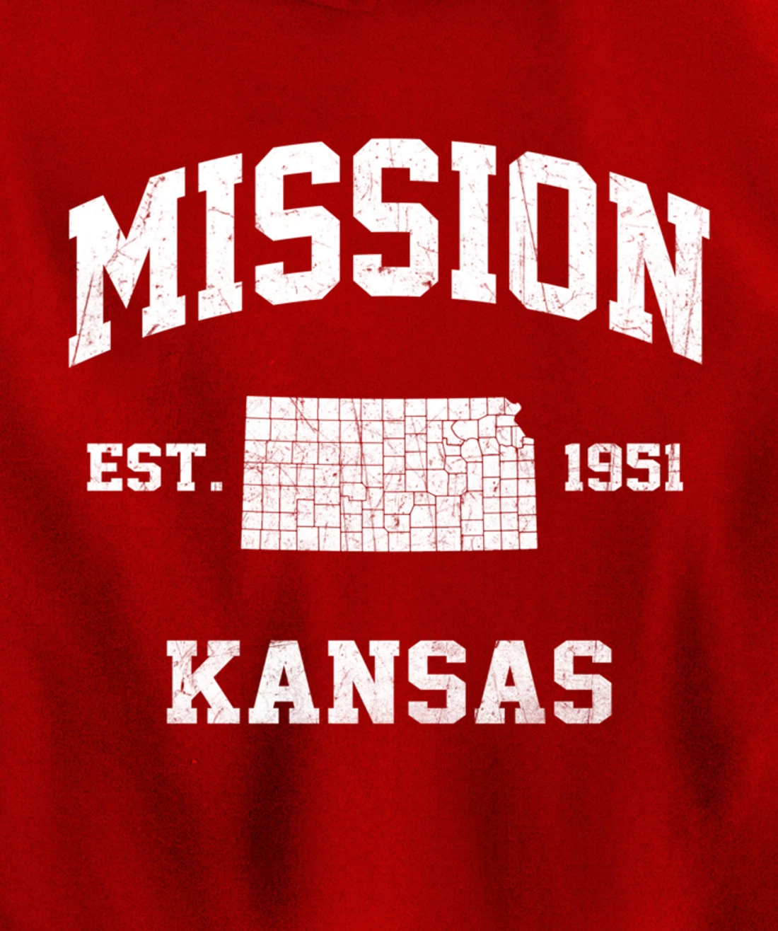 Mission Kansas KS vintage State Athletic style Pullover Hoodie