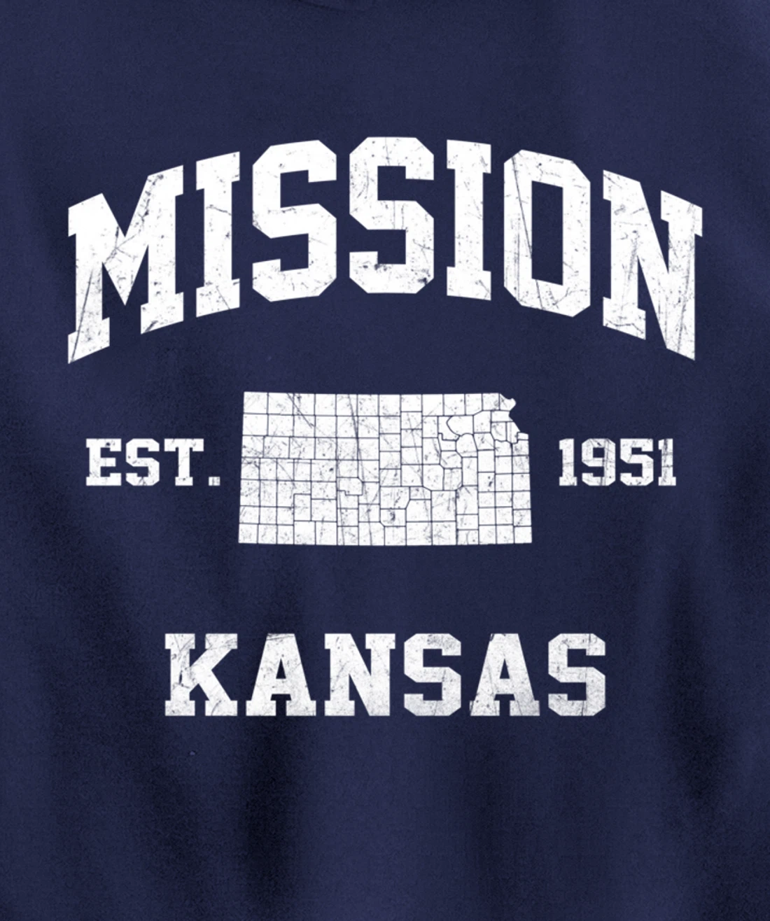 Mission Kansas KS vintage State Athletic style Pullover Hoodie
