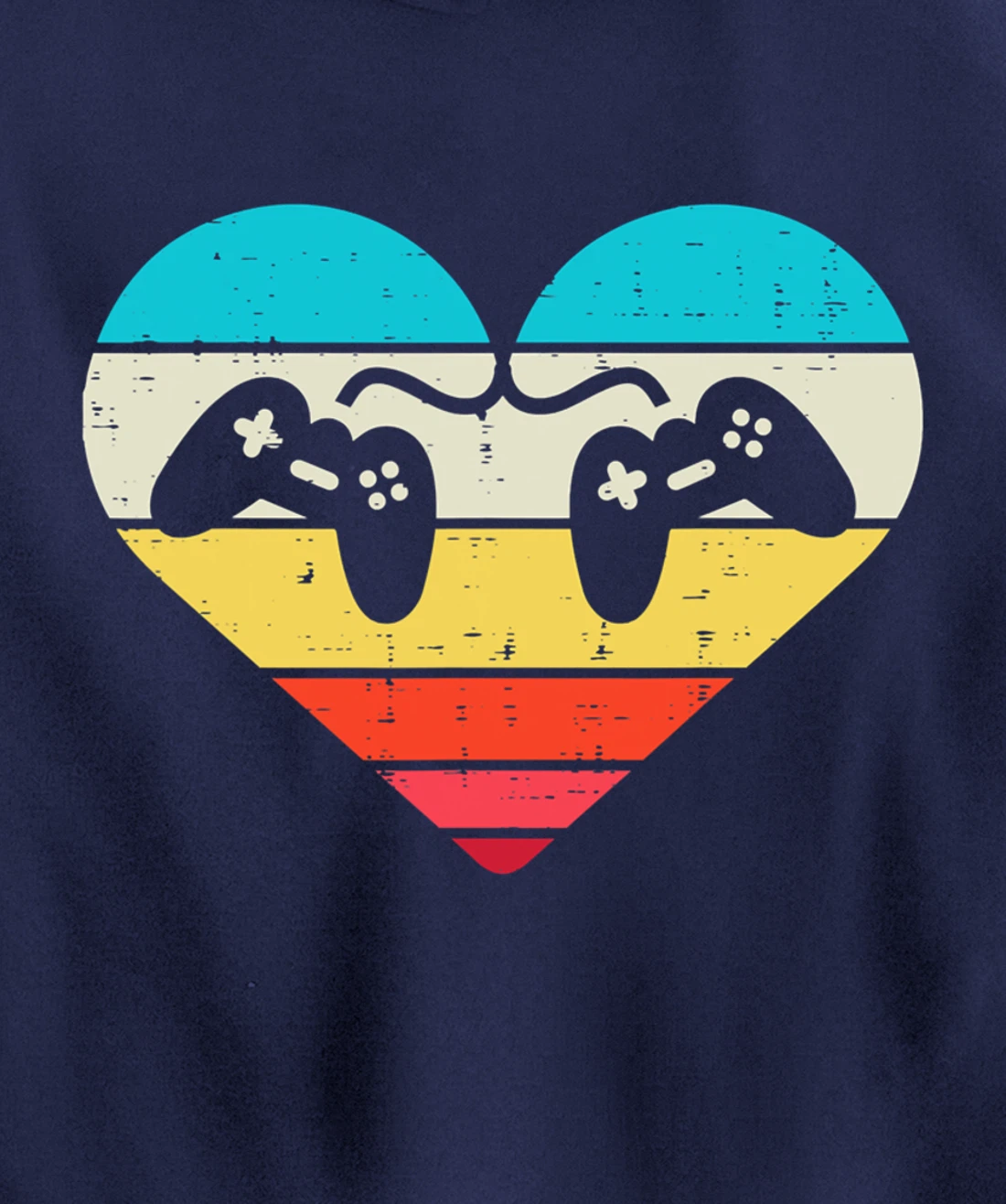 Heart Video Gamer Controller Mens Valentines Day Pullover Hoodie