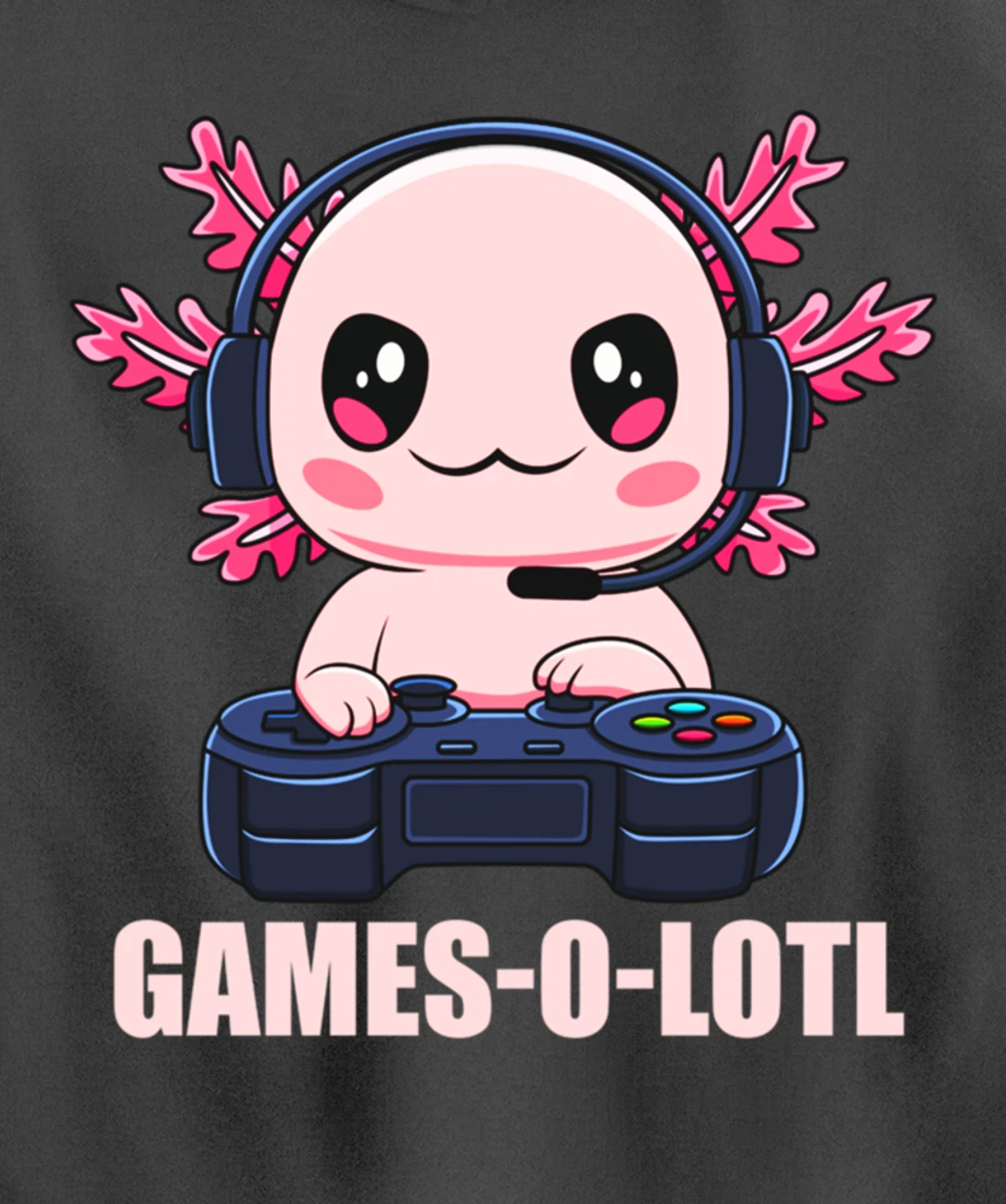 Games-O-Lotl Gamesolotl Axolotl Video Gamer Kawaii Anime Pullover Hoodie