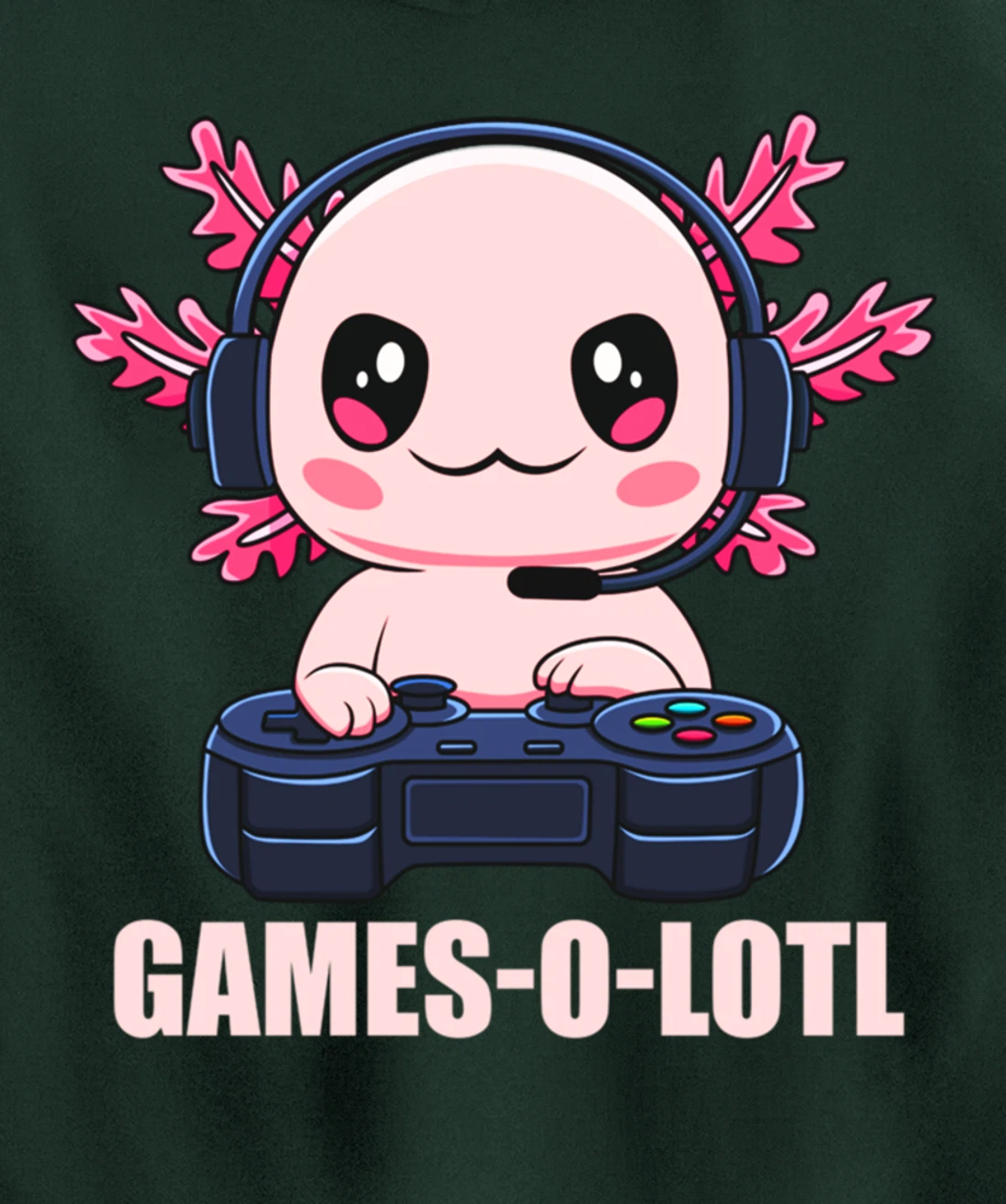 Games-O-Lotl Gamesolotl Axolotl Video Gamer Kawaii Anime Pullover Hoodie