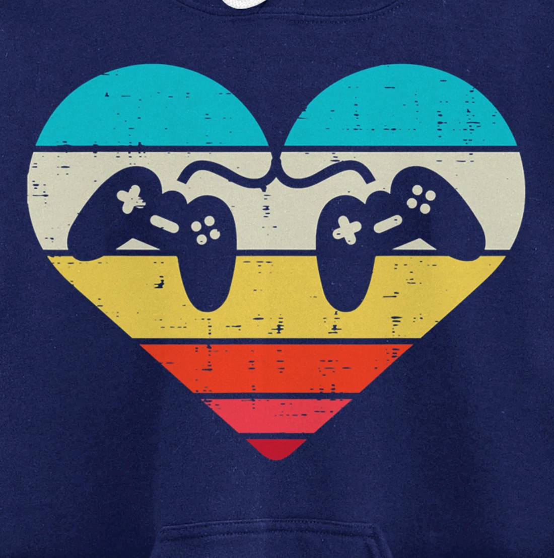 Heart Video Gamer Controller Mens Valentines Day Pullover Hoodie
