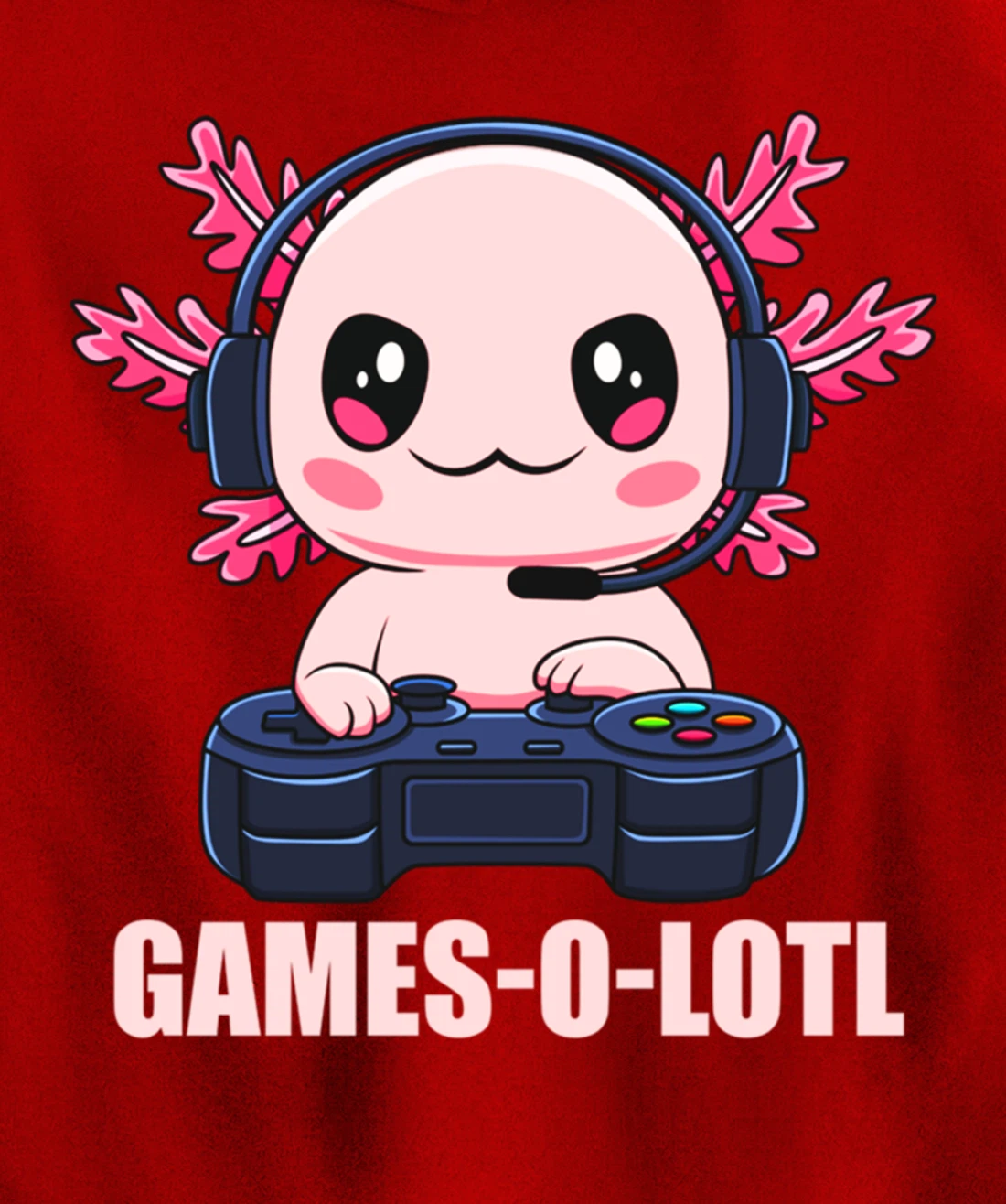 Games-O-Lotl Gamesolotl Axolotl Video Gamer Kawaii Anime Pullover Hoodie