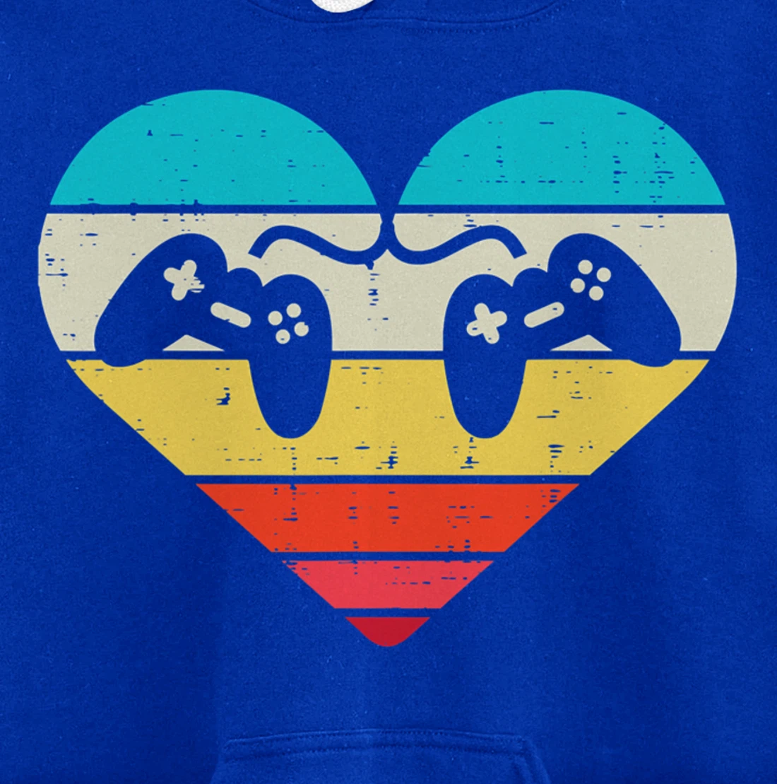 Heart Video Gamer Controller Mens Valentines Day Pullover Hoodie