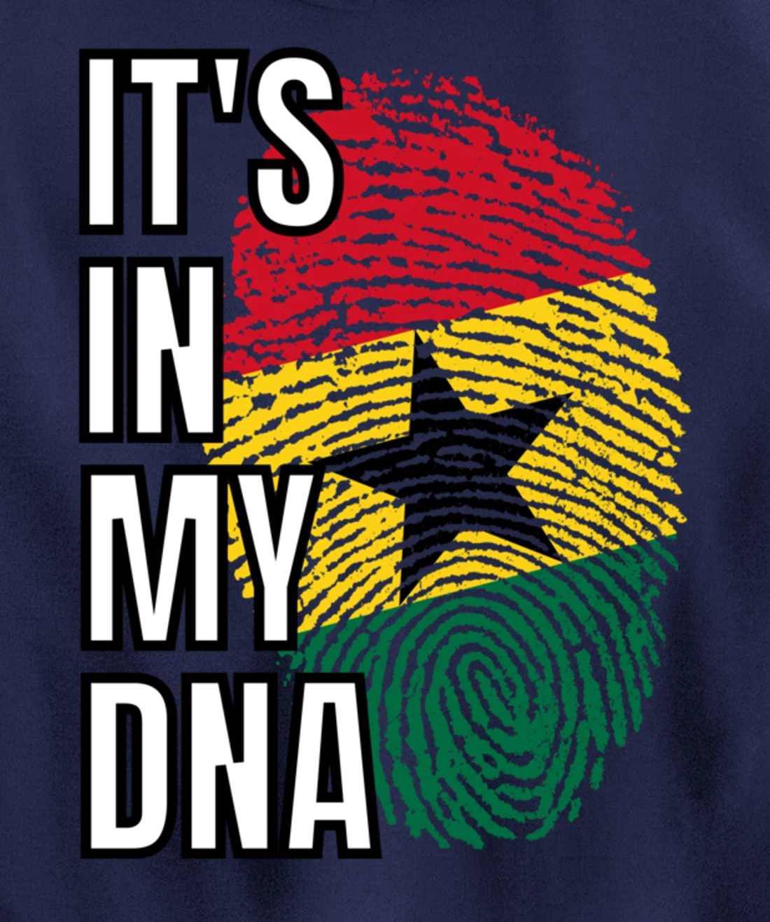 Its In My DNA Ghanian Flag Ghana Fingerprint Pullover Hoodie
