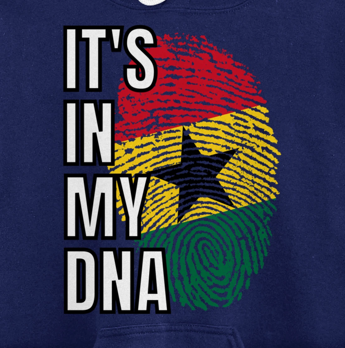 Its In My DNA Ghanian Flag Ghana Fingerprint Pullover Hoodie