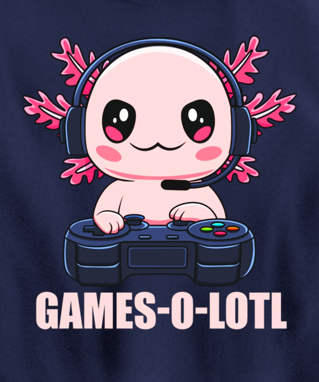 Games-O-Lotl Gamesolotl Axolotl Video Gamer Kawaii Anime Pullover Hoodie